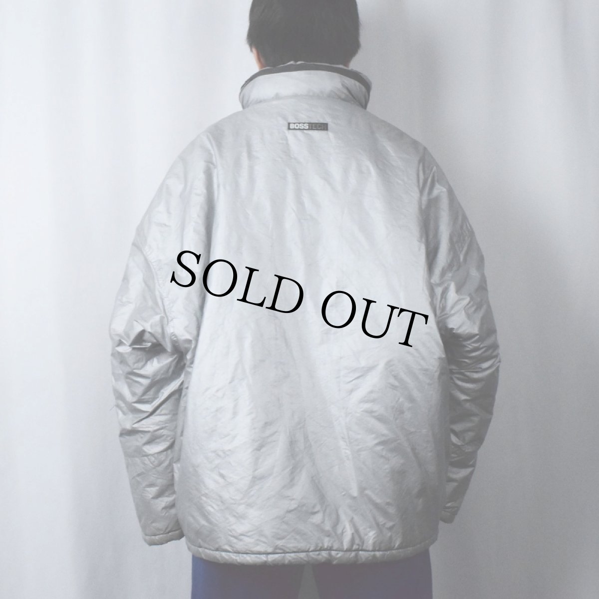 画像3: BOSSTECH エルボーパッチ付き シャイニー 中綿入りジャケット XL (3)