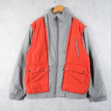 画像1: 切り替えデザイン 中綿入り ドッキングジャケット M (1)