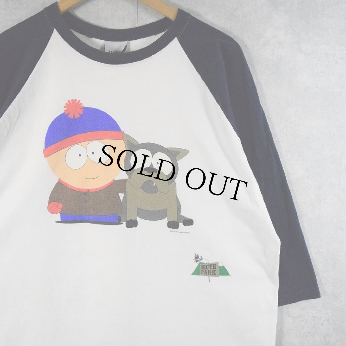 画像1: 90's SOUTH PARK USA製 キャラクタープリント ラグランTシャツ XL (1)