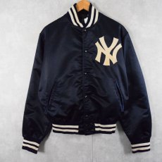 画像2: 70〜80's DAVID PEYSER MLB "New York Yankees" ロゴワッペン付き ナイロンスタジャン NAVY S (2)