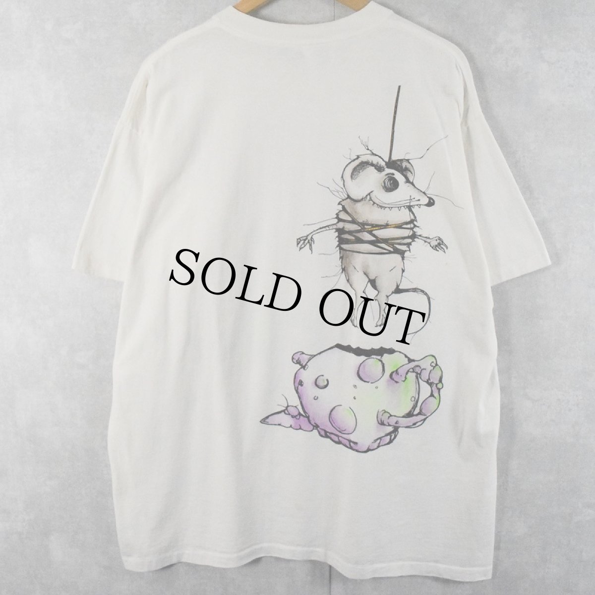 画像2: 90's Alice in Wonderland USA製 "Mad Hatter" キャラクターイラストTシャツ XL (2)