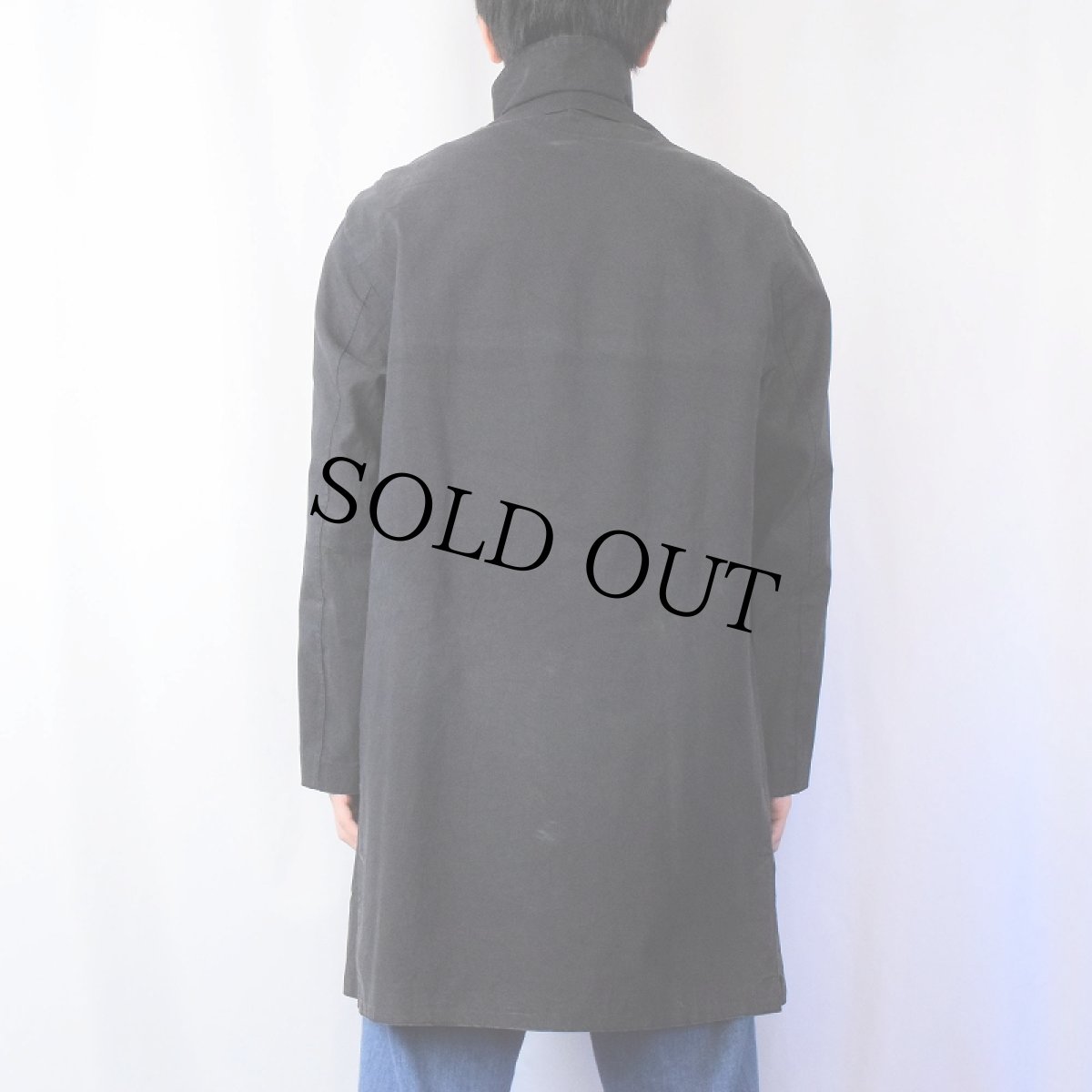 画像3: 90's POLO Ralph Lauren SCOTLAND製 ゴム引きステンカラーコート BLACK S (3)