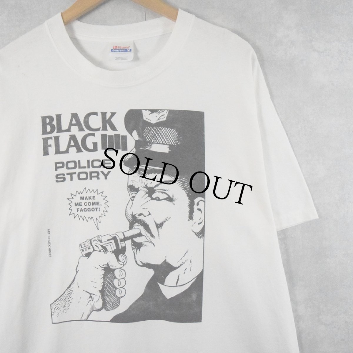 画像1: BLACK FLAG "POLICE STORY" ハードコアパンクバンドTシャツ L (1)