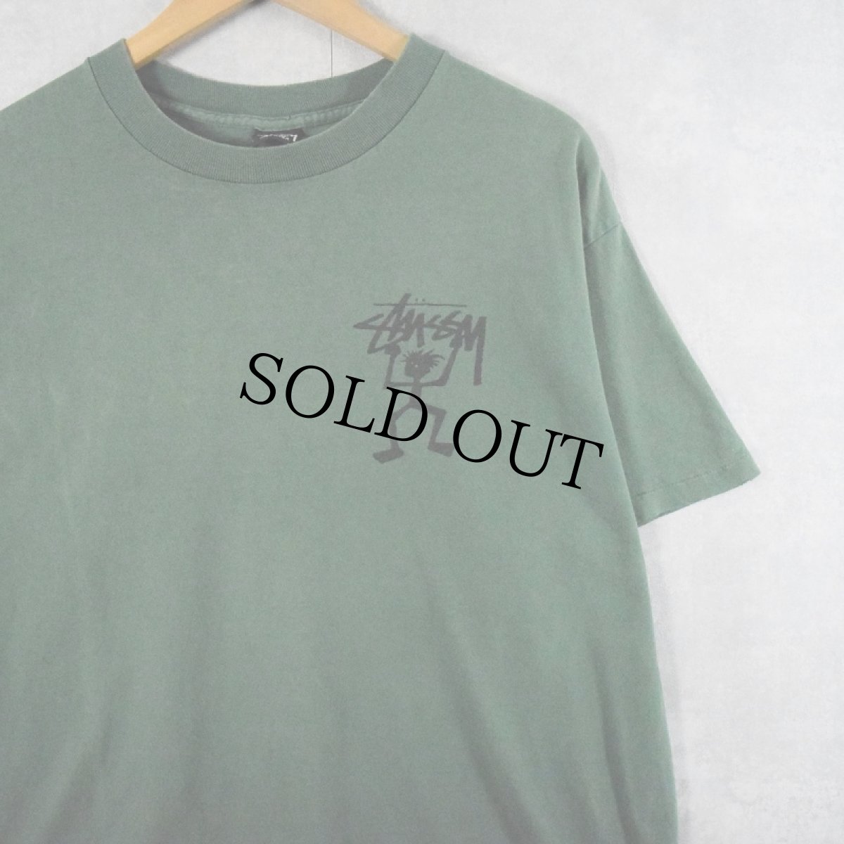 画像2: 80's ブート STUSSY USA製 シャドーマンプリントTシャツ XL (2)