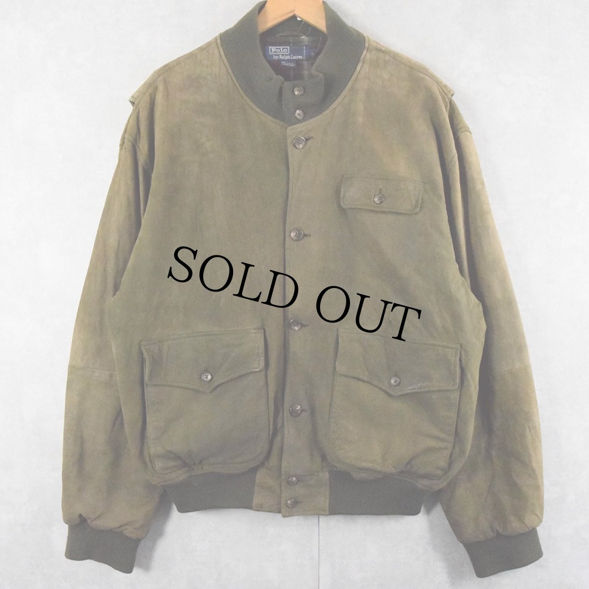 画像1: POLO Ralph Lauren スエードレザージャケット KHAKI L (1)