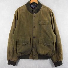 画像1: POLO Ralph Lauren スエードレザージャケット KHAKI L (1)