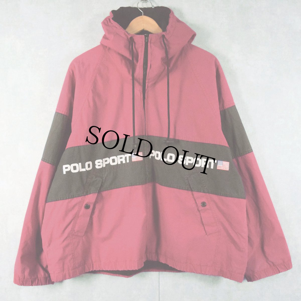 画像1: 90's POLO SPORT Ralph Lauren 裏フリース コットンジップパーカー L (1)