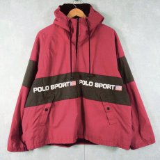 画像1: 90's POLO SPORT Ralph Lauren 裏フリース コットンジップパーカー L (1)