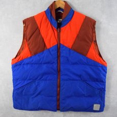 画像2: 80's Eddie Bauer 太陽デザイン キルティングダウンベスト L (2)