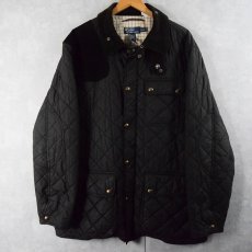 画像1: POLO Ralph Lauren 中綿入り キルティングハンティングジャケット BLACK XXL (1)