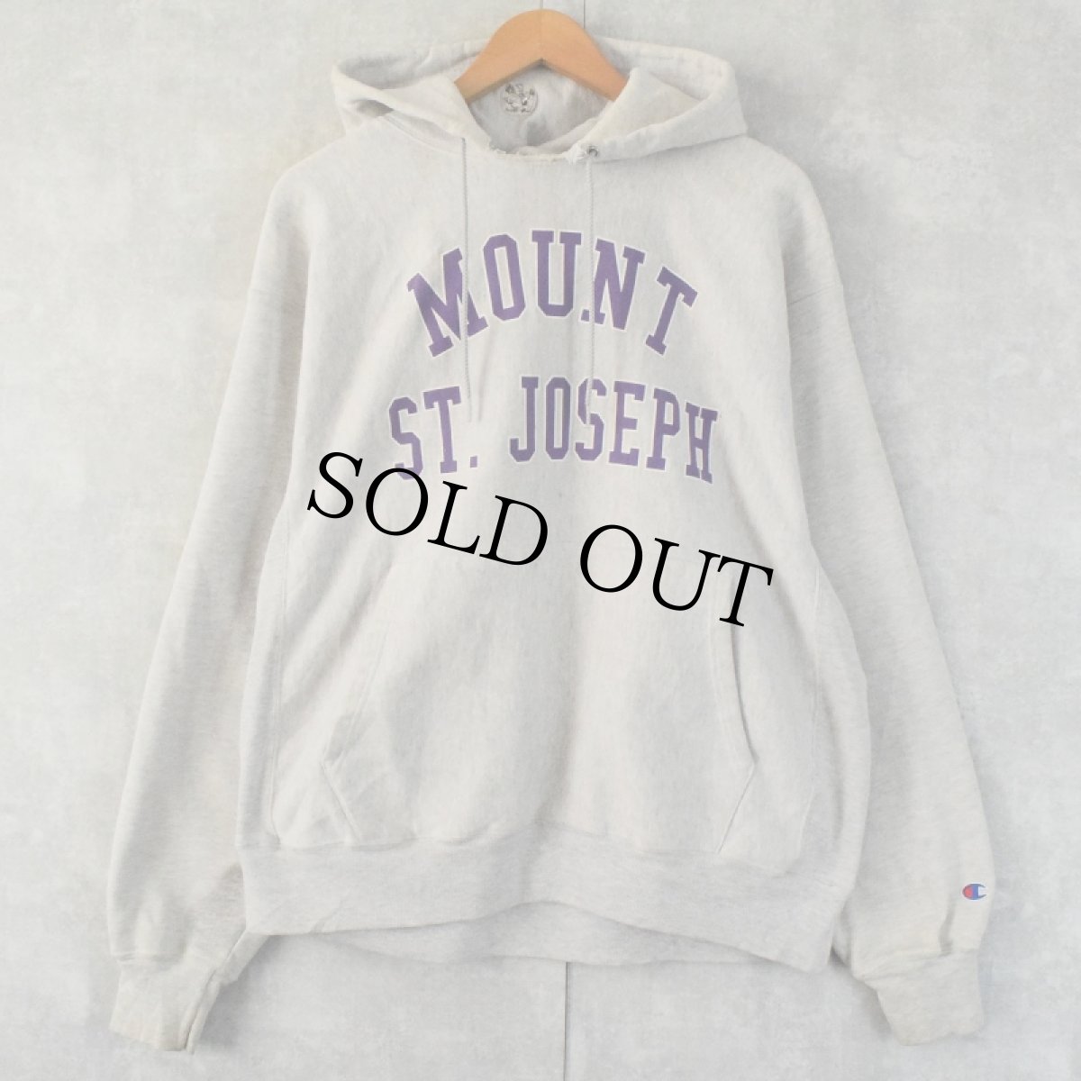 画像1: 2000's Champion REVERSE WEAVE "MOUNT ST. JOSEPH" プリントスウェットフーディー L (1)