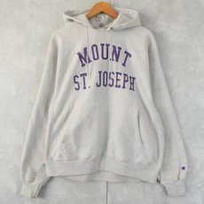 画像1: 2000's Champion REVERSE WEAVE "MOUNT ST. JOSEPH" プリントスウェットフーディー L (1)