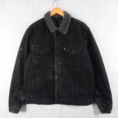 画像1: Levi's デニムボアジャケット BLACK M (1)