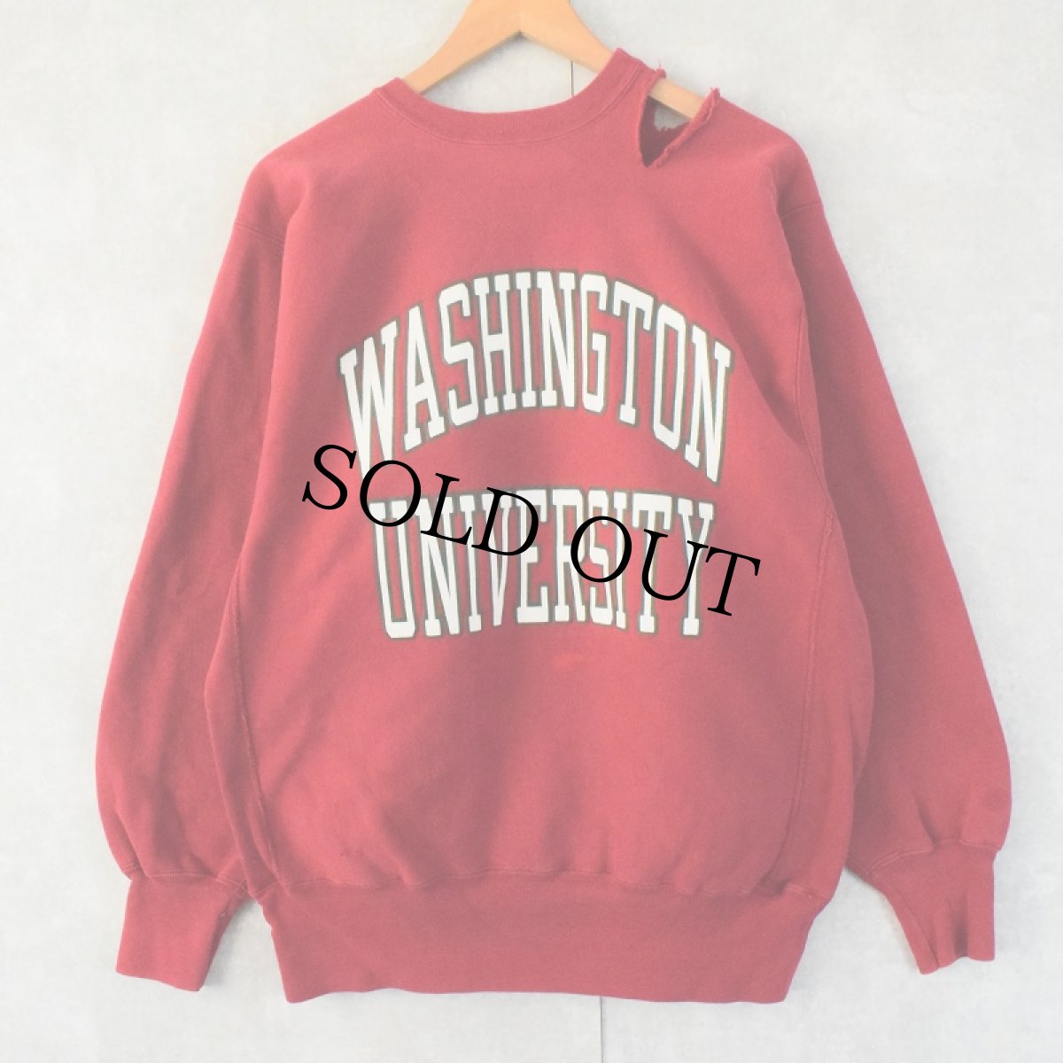 画像1: 90's Champion REVERSE WEAVE USA製 "WASHINGTON UNIVERSITY" プリントスウェット XL (1)