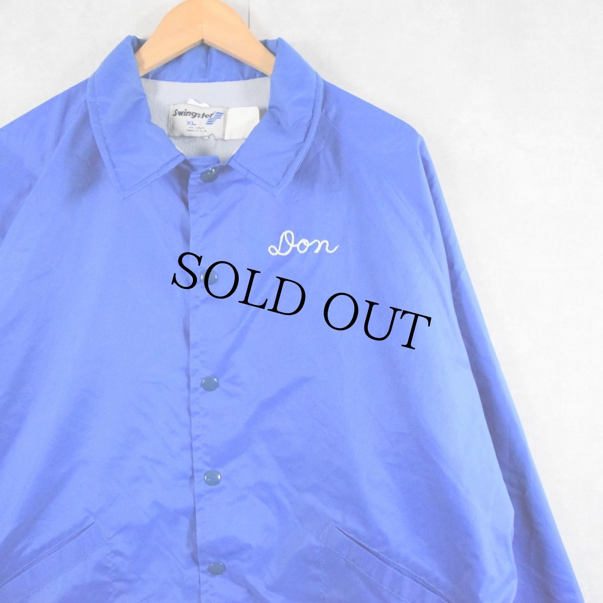 画像2: 80's Swingster USA製 "V.F.W. POST 5331" チェーン刺繍 ナイロンコーチジャケット XL (2)