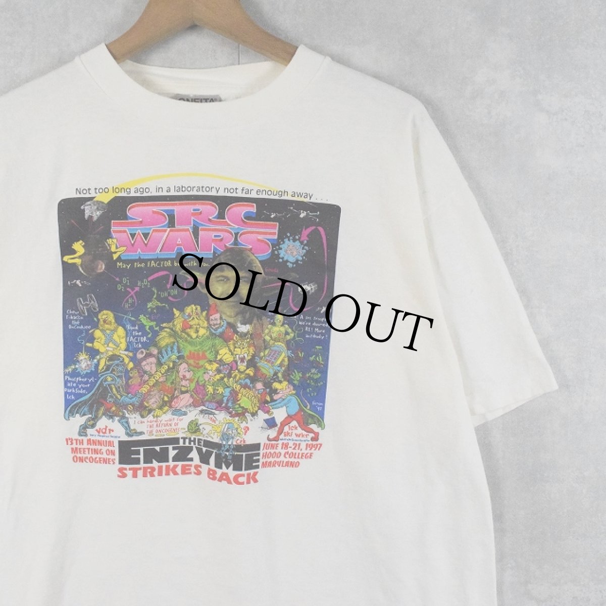 画像1: 90's "SRC WARS" 映画パロディプリントTシャツ L (1)