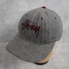 画像3: 80〜90's STUSSY ロゴ刺繍 スナップバック ウールキャップ (3)