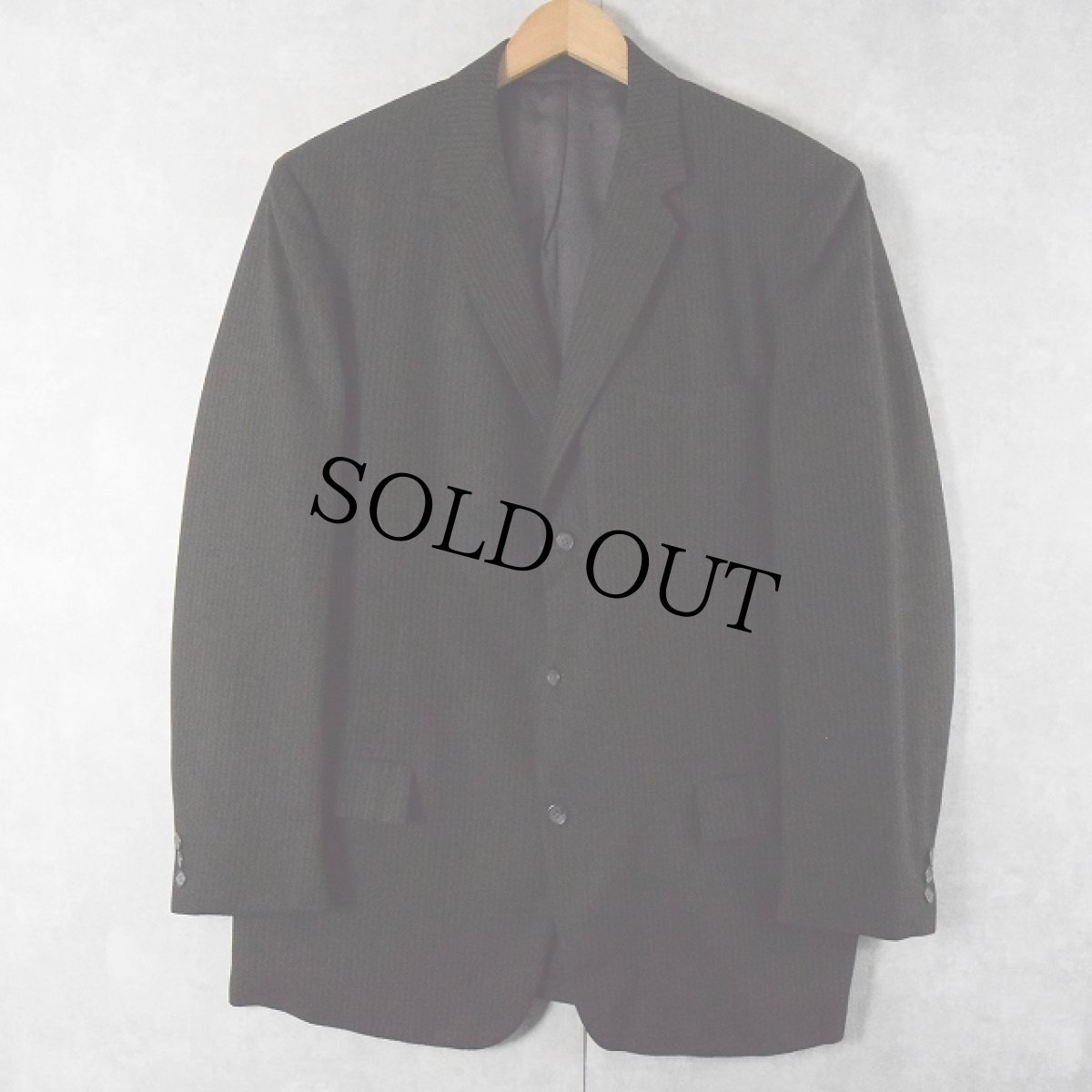 画像2: 60's Mark Jons ストライプ柄 ウールテーラードジャケット/パンツ SETUP BROWN (2)