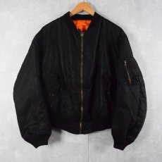 画像1: 民間品 80's ALPHA INDUSTRIES,INC. USA製 MA-1 フライトジャケット BLACK XL (1)