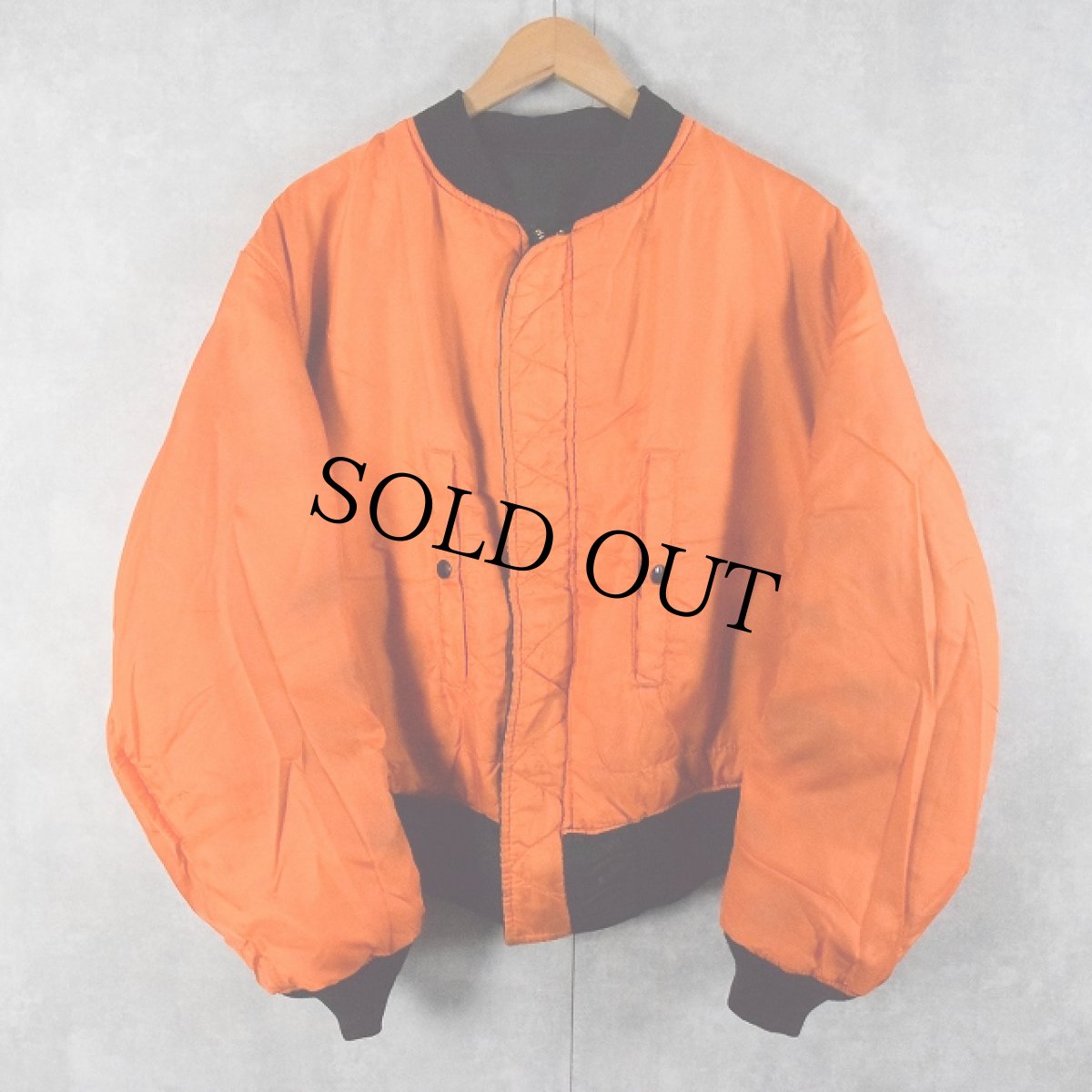 画像2: 民間品 80's ALPHA INDUSTRIES,INC. USA製 MA-1 フライトジャケット BLACK XL (2)