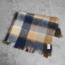 画像1: 【SALE】 AVOCA IRELAND製 チェック柄 モヘアニットブランケット (1)