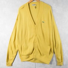 画像1: 70〜80's CHEMISE LACOSTE ロゴワッペン アクリルニットカーディガン SIZE3 (1)