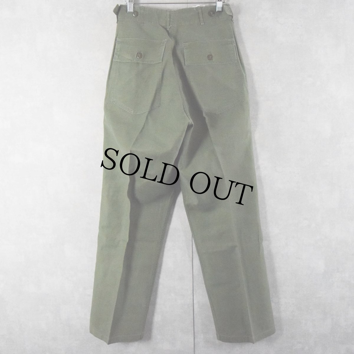 画像2: 50's U.S.ARMY "サイドアジャスタ付き"  ベイカーパンツ 糊付け&プレス SMALL (2)