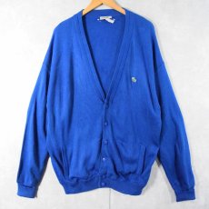 画像1: 70〜80's CHEMISE LACOSTE ロゴワッペン アクリルニットカーディガン SIZE2 (1)