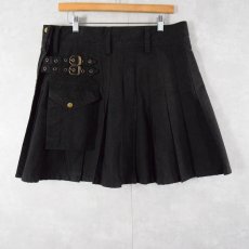 画像1: UT Kilts デザインプリーツスカート BLACK W35 (1)
