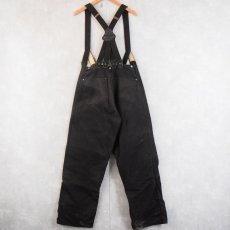 画像2: 40〜50's Morning Pride フランネルライナー×サスペンダー付き ダックワークパンツ BLACK W33 (2)