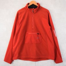 画像1: adidas フリース切り替え ハーフジップ プルオーバージャケット XL (1)