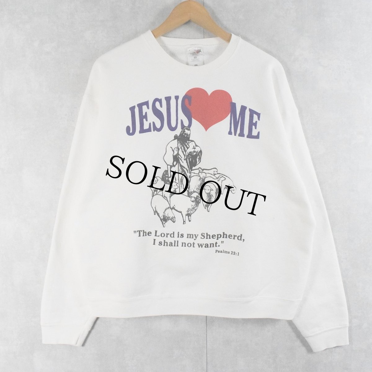 画像1: 90〜2000's "JESUS ME" ジーザスプリントスウェット XL (1)