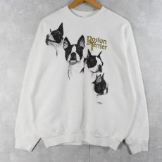 画像1: 90's USA製 "Boston Terrier" 犬イラストプリントTシャツ XL (1)
