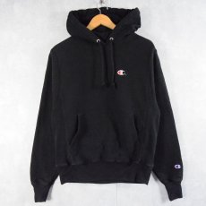 画像1: Champion REVERSE WEAVE 目付き スウェットフーディ BLACK S (1)