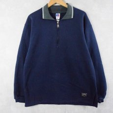 画像1: 90's RUSSEL ATHELETIC USA製 ハーフジップスウェット NAVY M (1)