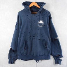 画像2: Feeet×UNP "Damaged" Champion PREMIUM REVERE WEAVE プリントスウェットフーディ NAVY L (2)