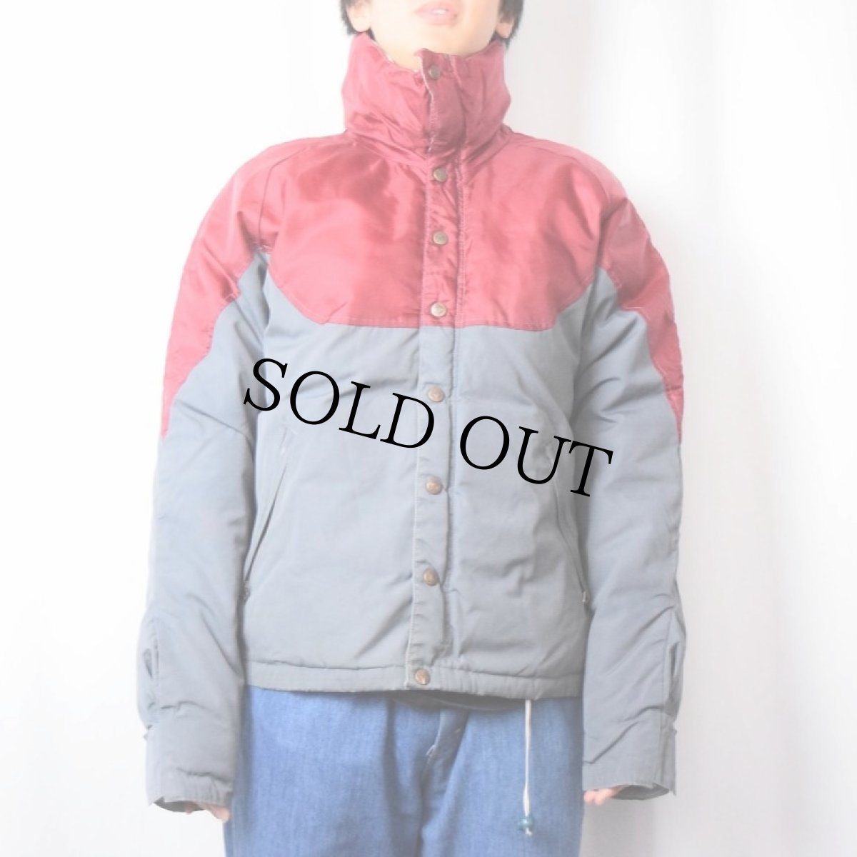 画像2: 80's Powderhorn Mountaineering 切り替えデザイン ナイロンダウンジャケット M (2)