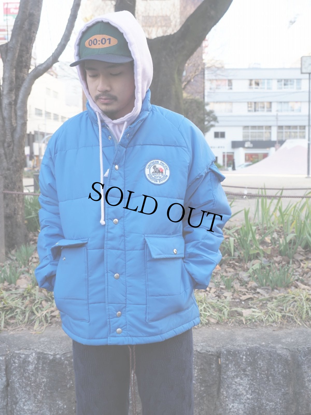 画像3: 70's Pla-Jac USA製 "SOUTHERN PACIFIC" ワッペン付き 中綿入り レーシングジャケット L (3)