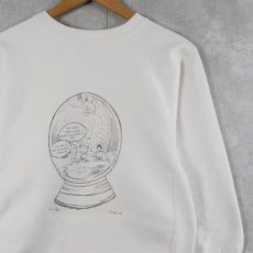 画像2: 90's〜 Champion REVERSE WEAVE イラストプリントスウェット WHITE M (2)