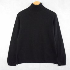 画像1: S.MARLON タートルネック カシミアニットセーター BLACK 2XL (1)