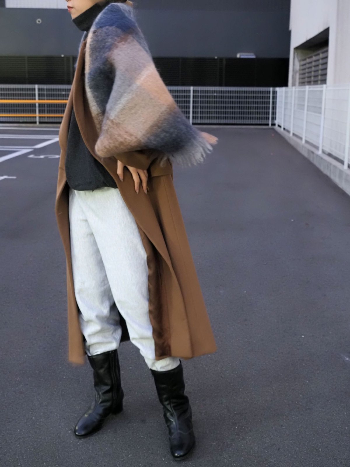 画像3: 【SALE】 AVOCA IRELAND製 チェック柄 モヘアニットブランケット (3)