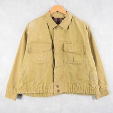 画像1: 70〜80's BRITISH KHAKI コットンキャンバスジャケット SIZE12 (1)