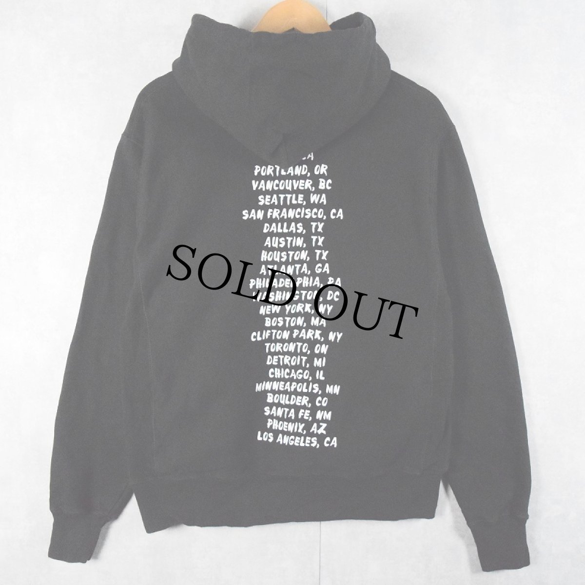 画像2: Champiom REVERSE WEAVER "WALLOWS" オルタナティブロックバンド プリントスウェットフーディ BKACK M (2)