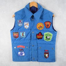 画像1: 【SALE】 70's パッチ付き 中綿入りベスト S (1)