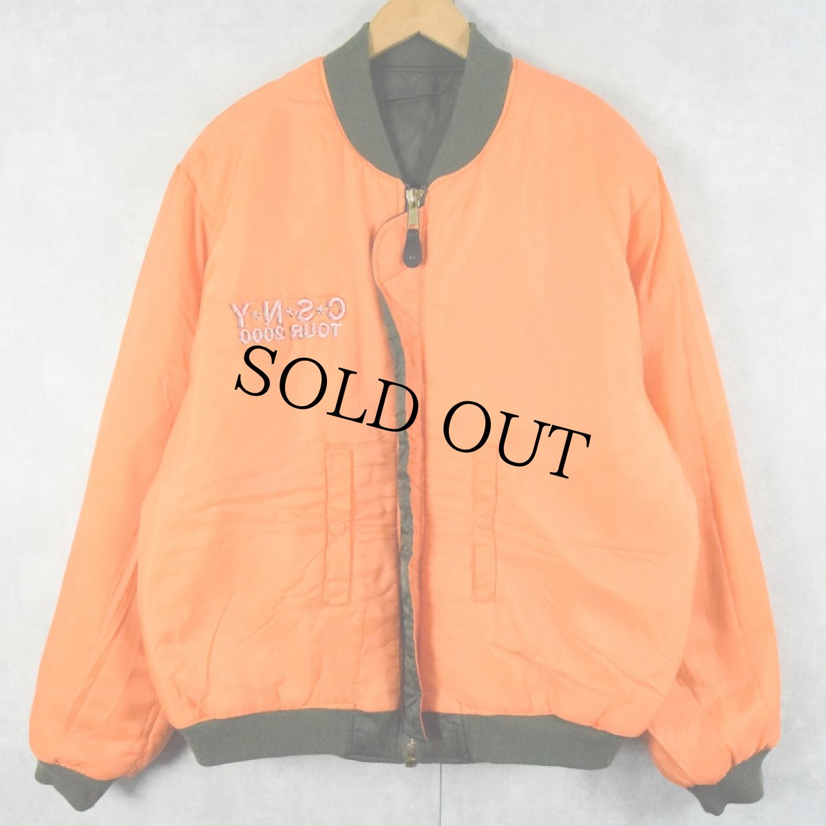 画像2: 民間品 S.E.I.co. MA-1 "CSNY TOUR 2000" 刺繍フライトジャケット XL (2)