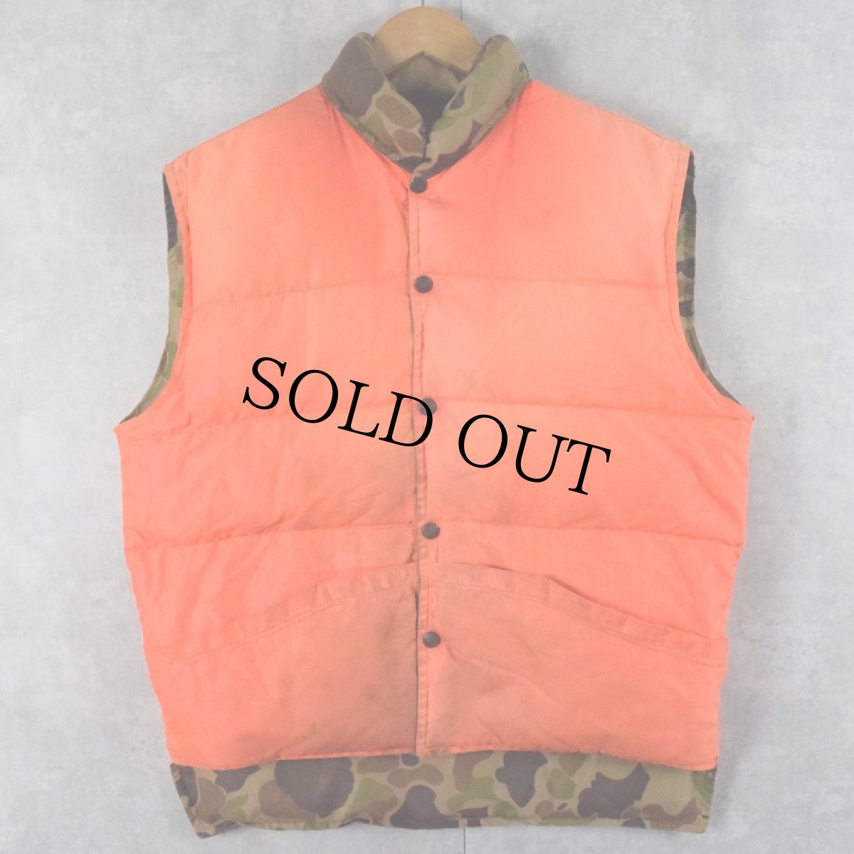画像2: 70's ダックハンターカモ柄 リバーシブルダウンベスト  (2)