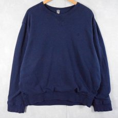 画像1: POLO Ralph Lauren 前V ロゴ刺繍スウェット NAVY XL (1)