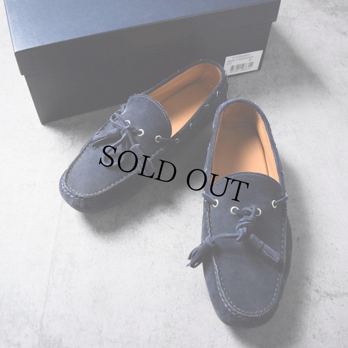 画像1: Ralph Lauren Purple Label ITALY製 スエードレザー タッセルドライビングシューズ NAVY SIZE8E (1)