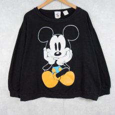 画像1: 90's MICKEY&CO. 青パンミッキー プリントスウェット BLACK (1)