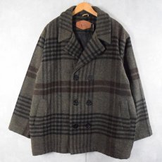 画像1: 90's Woolrich USA製 "SAMPLE" チェック柄 ウールチェスターコート L (1)